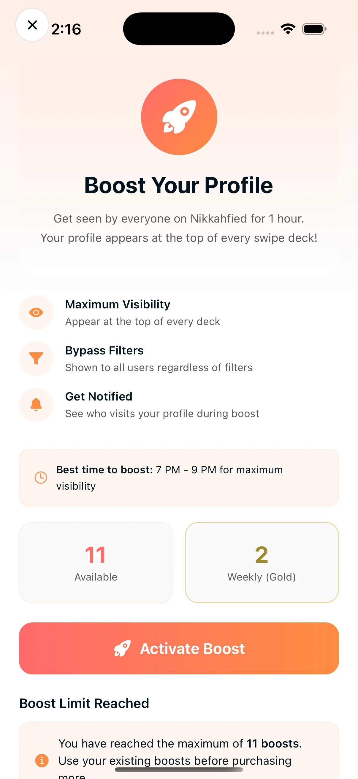 Boost feature