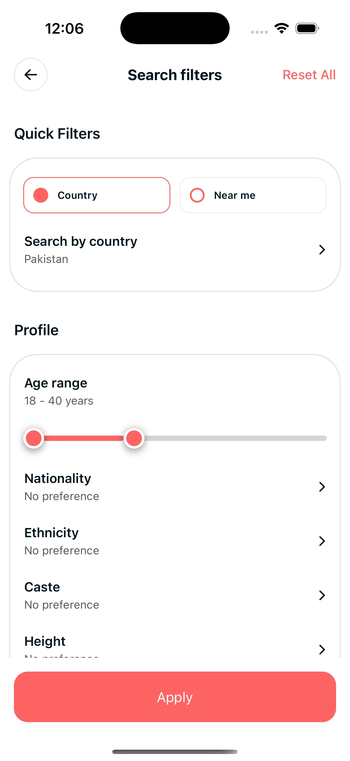 App screen